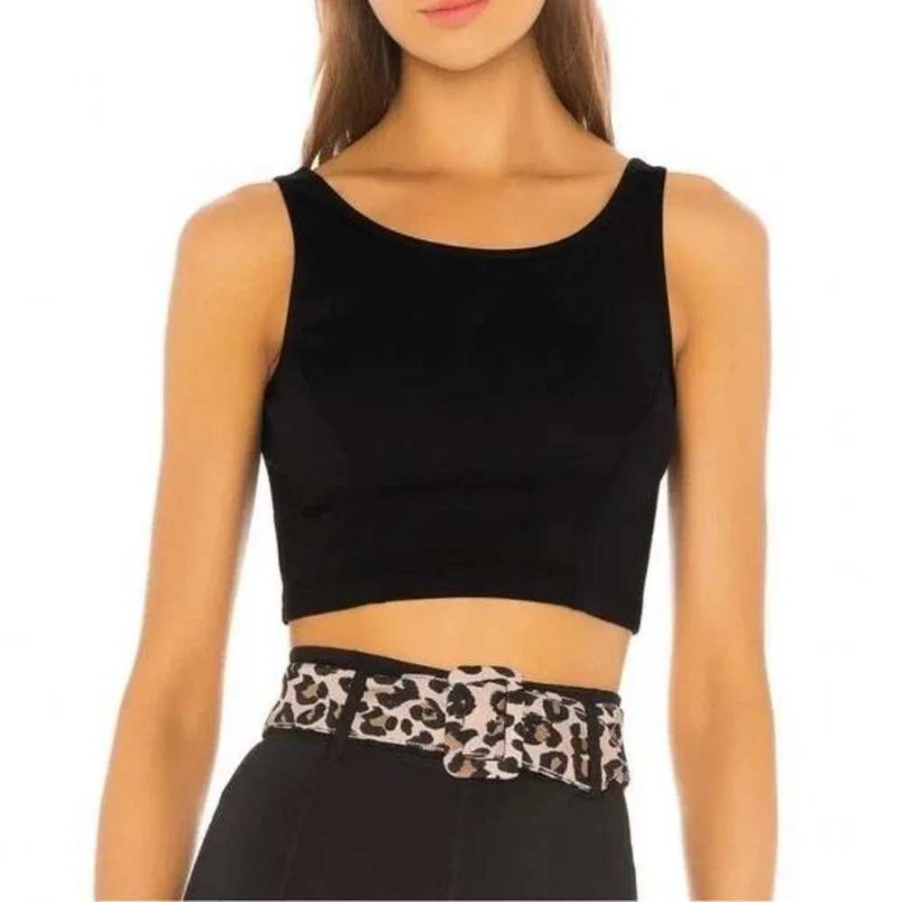 NEW‎ GIGI C Lola Cropped Tank Womens XS Black